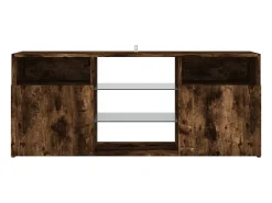 Webster City Mueble de TV con luces LED roble ahumado 120x30x50 cm