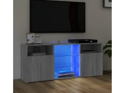 Webster City Mueble de TV con luces LED gris Sonoma 120x30x50 cm