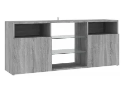 Webster City Mueble de TV con luces LED gris Sonoma 120x30x50 cm