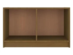 White Hall Mueble de TV de madera maciza de pino marrón miel 70x33x42 cm