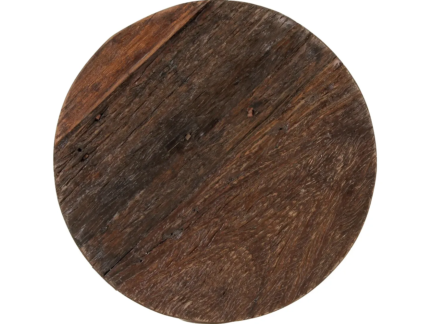 WOMO-DESIGN Mesa auxiliar de centro Ø 50x50 cm mesita lateral de café y té hecha a mano redonda de madera con marco de metal para salón estilo cesta