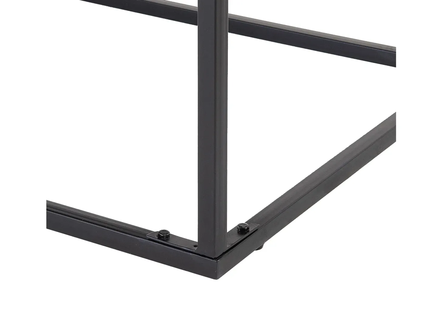 WOMO-DESIGN Mesa auxiliar de centro 60x60cm mesita de café cuadrada madera de mango con marco de metal patrón de espiga hecha a mano para salón
