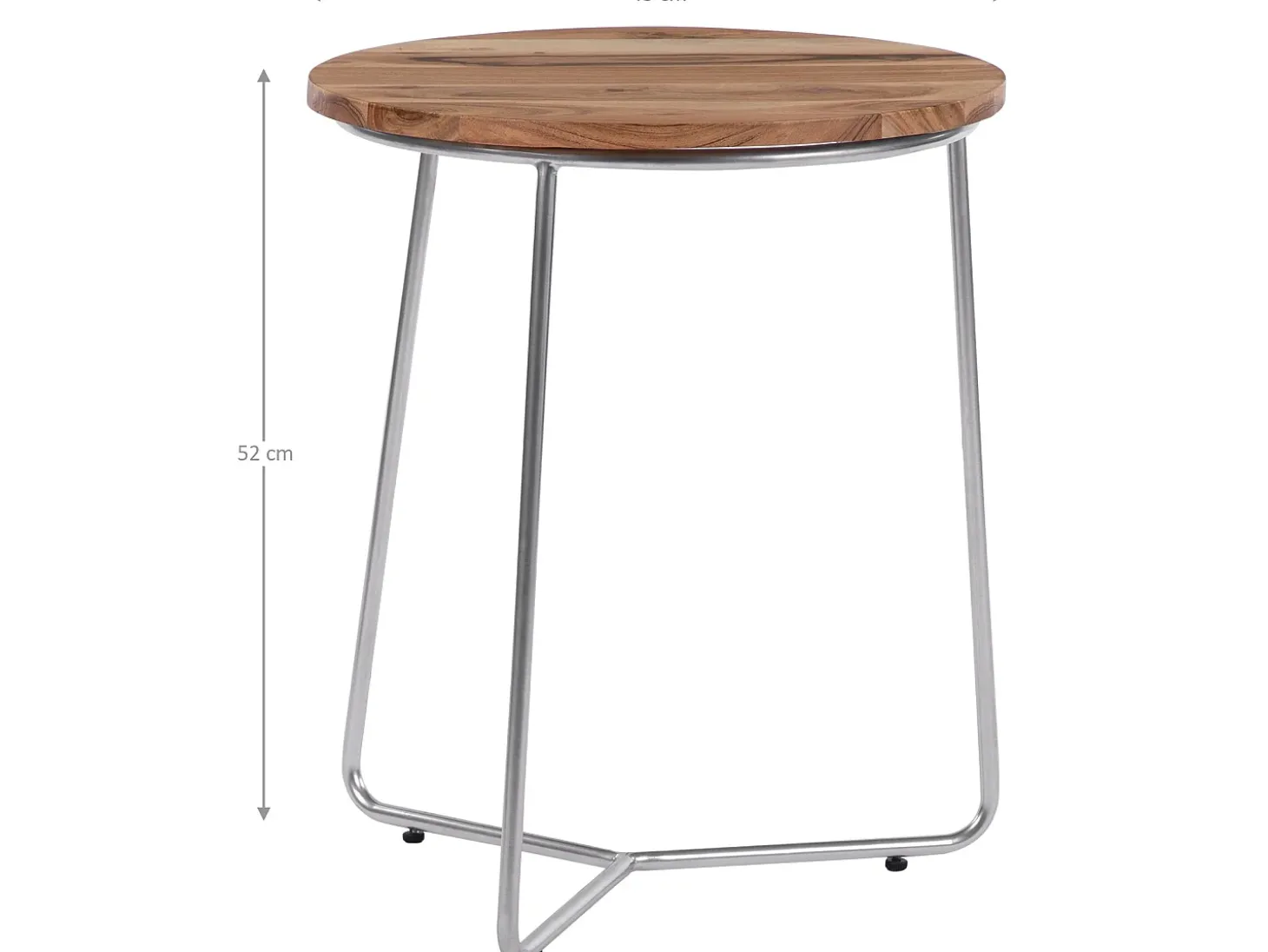 WOMO-DESIGN 2x Mesas auxiliares arizona 43x52 / 38x45cm madera maciza / metal natural-plata tallado a mano mesita de café y té diseño decorativo