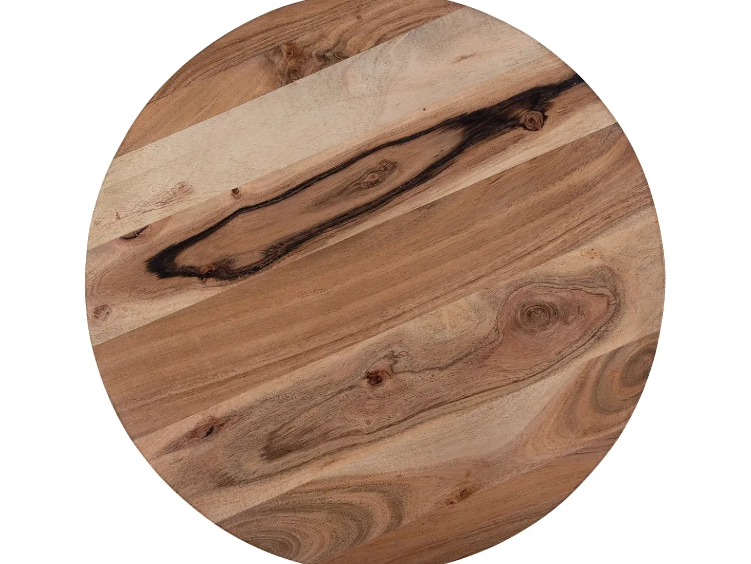 WOMO-DESIGN 2x Mesas auxiliares arizona 43x52 / 38x45cm madera maciza / metal natural-plata tallado a mano mesita de café y té diseño decorativo