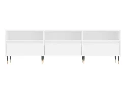 Wyren Mueble de TV madera contrachapada blanco 150x30x44,5 cm