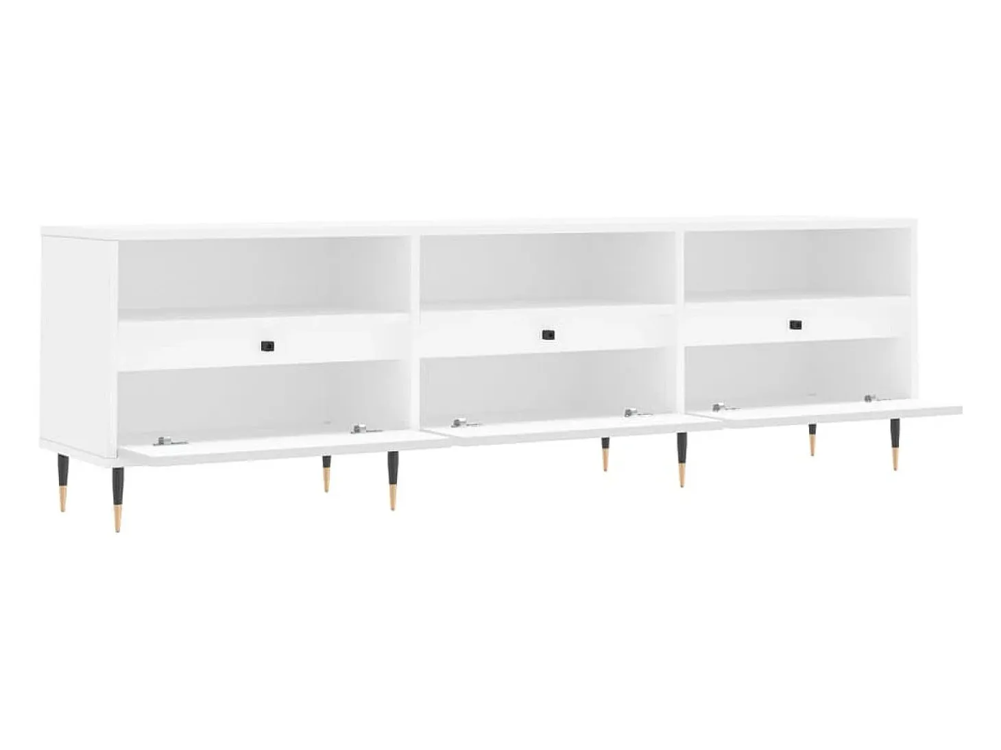 Wyren Mueble de TV madera contrachapada blanco 150x30x44,5 cm