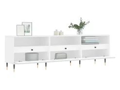 Wyren Mueble de TV madera contrachapada blanco 150x30x44,5 cm