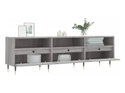 Wyren Mueble para TV madera contrachapada gris Sonoma 150x30x44,5 cm