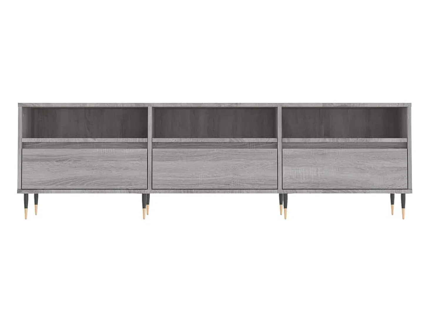 Wyren Mueble para TV madera contrachapada gris Sonoma 150x30x44,5 cm