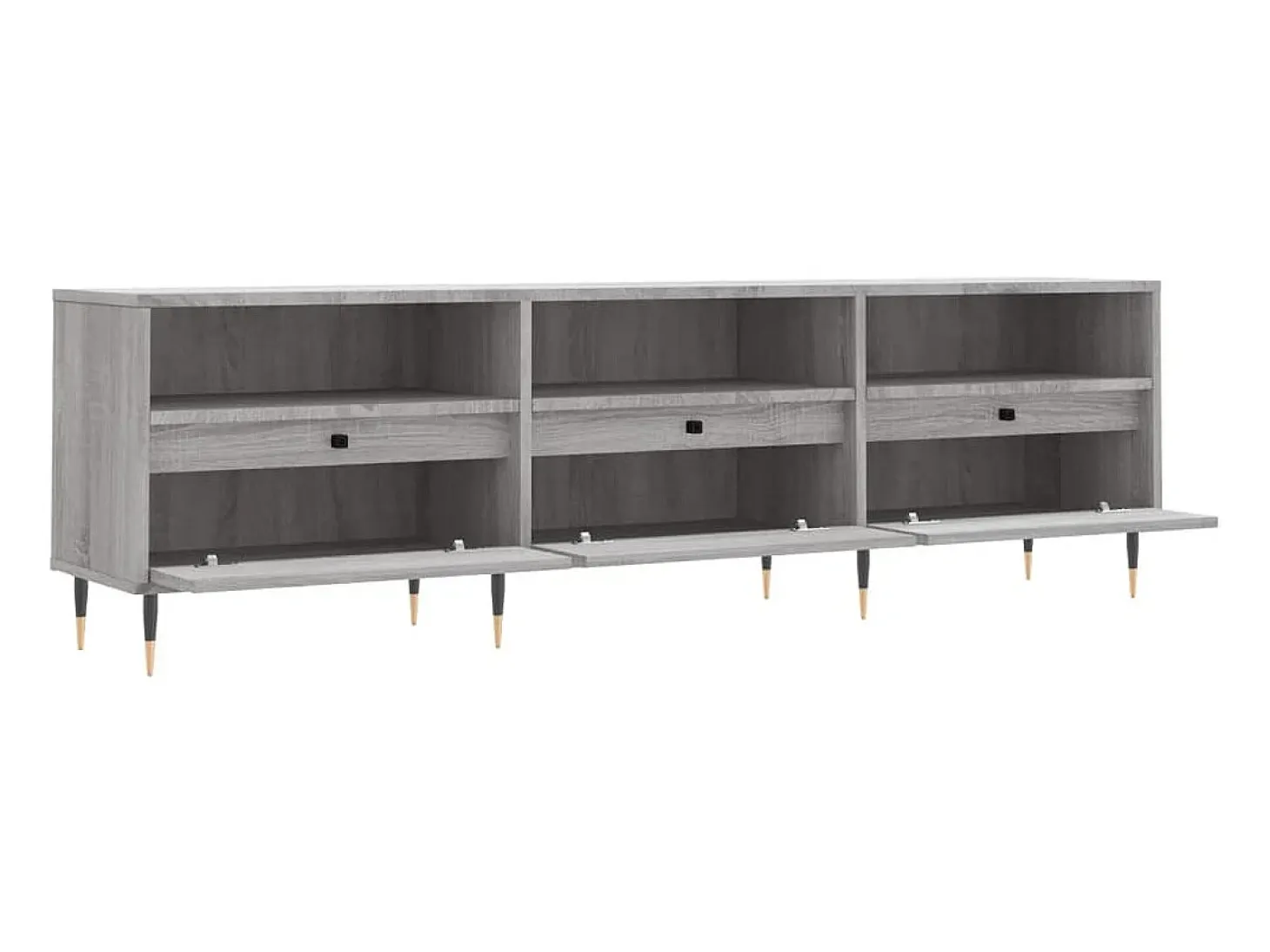 Wyren Mueble para TV madera contrachapada gris Sonoma 150x30x44,5 cm