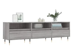 Wyren Mueble para TV madera contrachapada gris Sonoma 150x30x44,5 cm