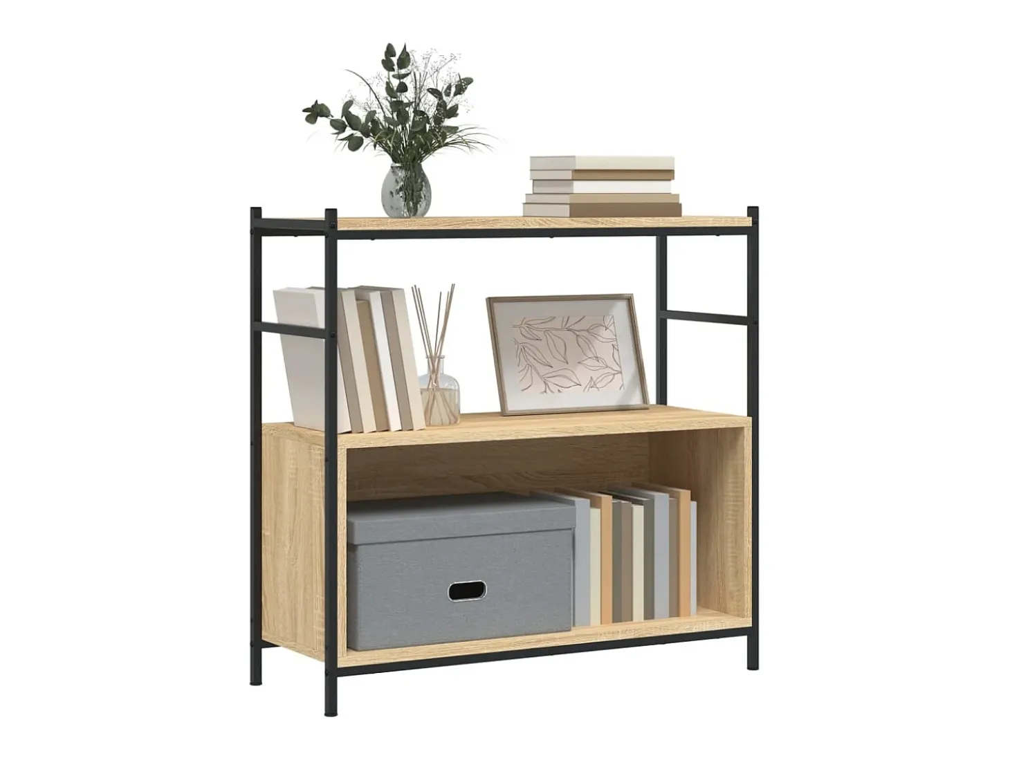 Yasmin Estantería erro madera ingeniería roble Sonoma 80x30x78,5 cm