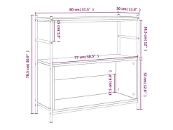 Yasmin Estantería erro madera ingeniería roble Sonoma 80x30x78,5 cm
