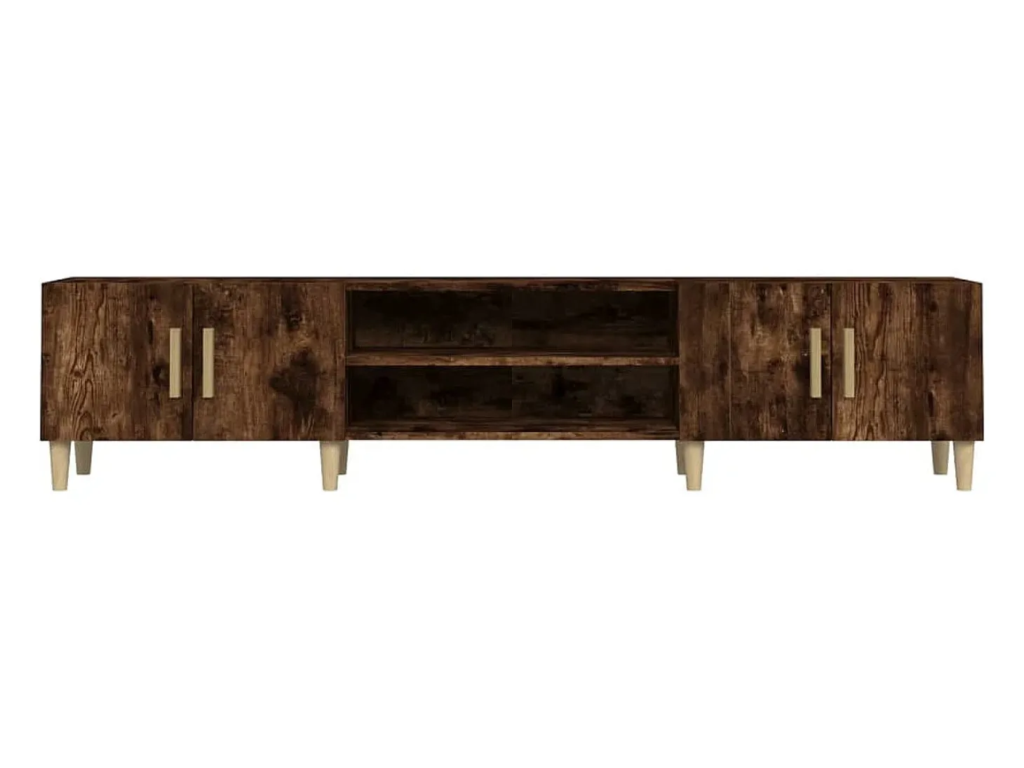 Ylenna Mueble para TV madera contrachapada roble ahumado 180x31,5x40cm