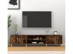 Ylenna Mueble para TV madera contrachapada roble ahumado 180x31,5x40cm