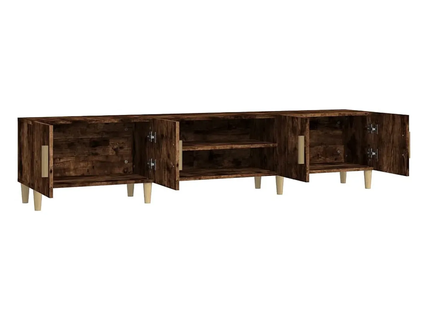Ylenna Mueble para TV madera contrachapada roble ahumado 180x31,5x40cm