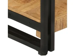Yoan Estantería de 3 alturas erro y madera maciza mango 77x30x80cm