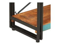 Yoan Estantería de 3 niveles de madera maciza reciclada 140x30x80 cm