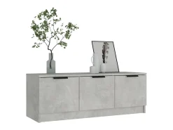 Yrnir Mueble de TV madera contrachapada gris hormigón 102x35x36,5 cm