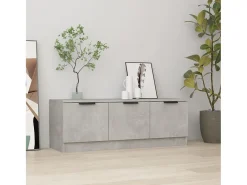 Yrnir Mueble de TV madera contrachapada gris hormigón 102x35x36,5 cm
