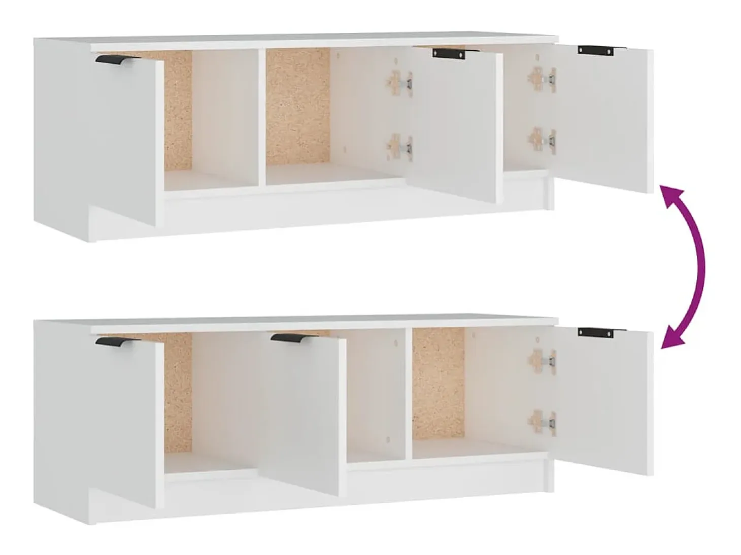 Yrnir Mueble de TV madera contrachapada blanco 102x35x36,5 cm