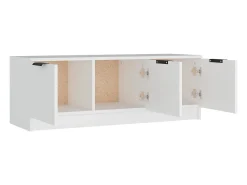 Yrnir Mueble de TV madera contrachapada blanco 102x35x36,5 cm