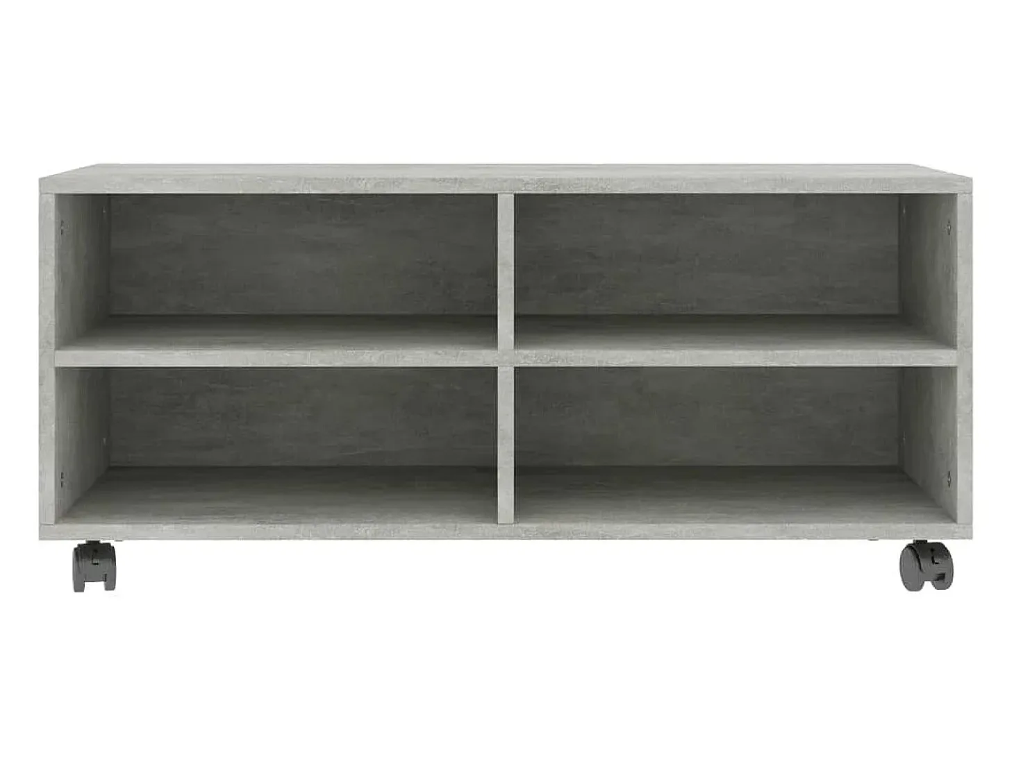 Yron Mueble de TV con ruedas contrachapada gris hormigón 90x35x35 cm
