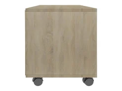 Yron Mueble de TV ruedas madera contrachapada color roble 90x35x35cm