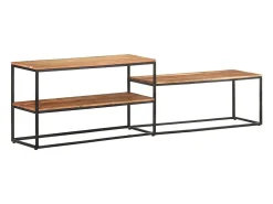 Øyunn Mueble de TV de madera maciza de acacia 180x30x50 cm
