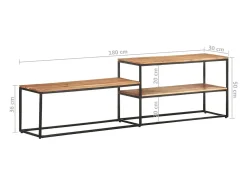 Øyunn Mueble de TV de madera maciza de acacia 180x30x50 cm