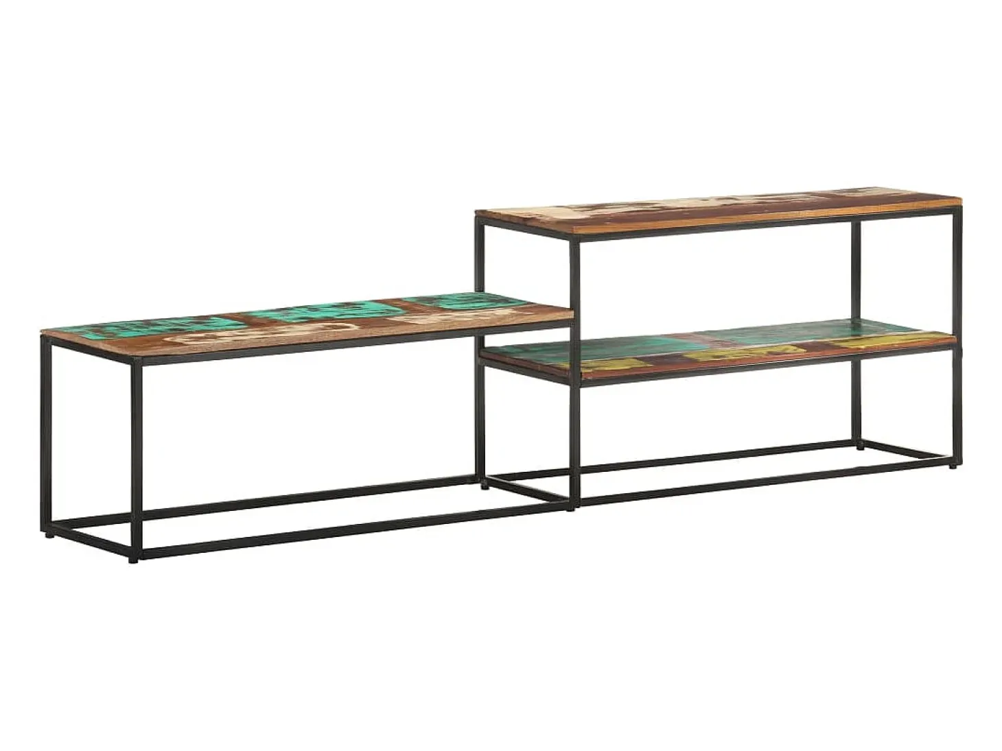 Øyunn Mueble de TV de madera maciza reciclada 180x30x50 cm