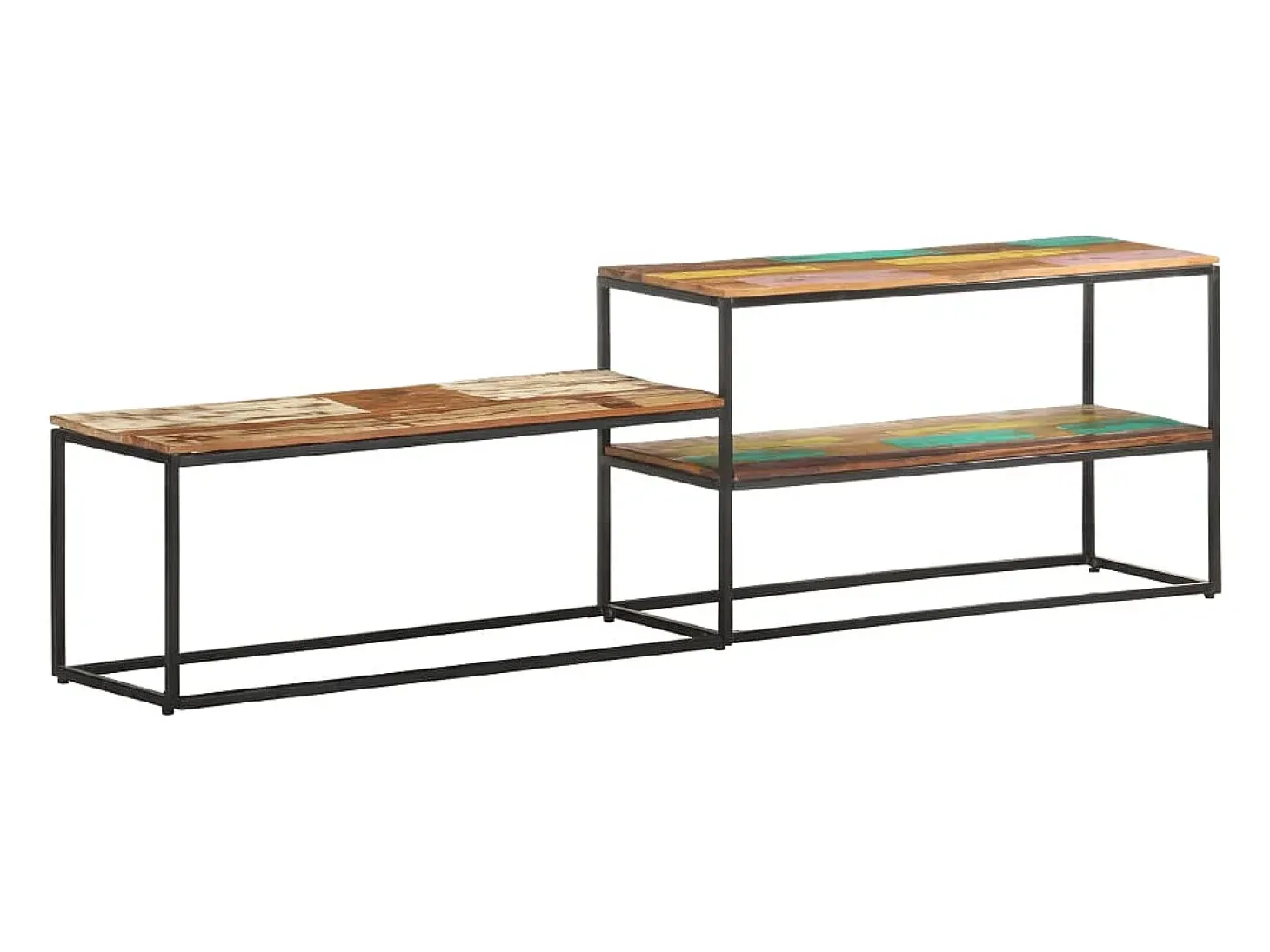 Øyunn Mueble de TV de madera maciza reciclada 180x30x50 cm