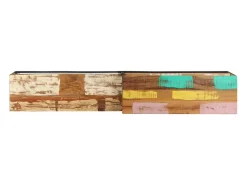 Øyunn Mueble de TV de madera maciza reciclada 180x30x50 cm