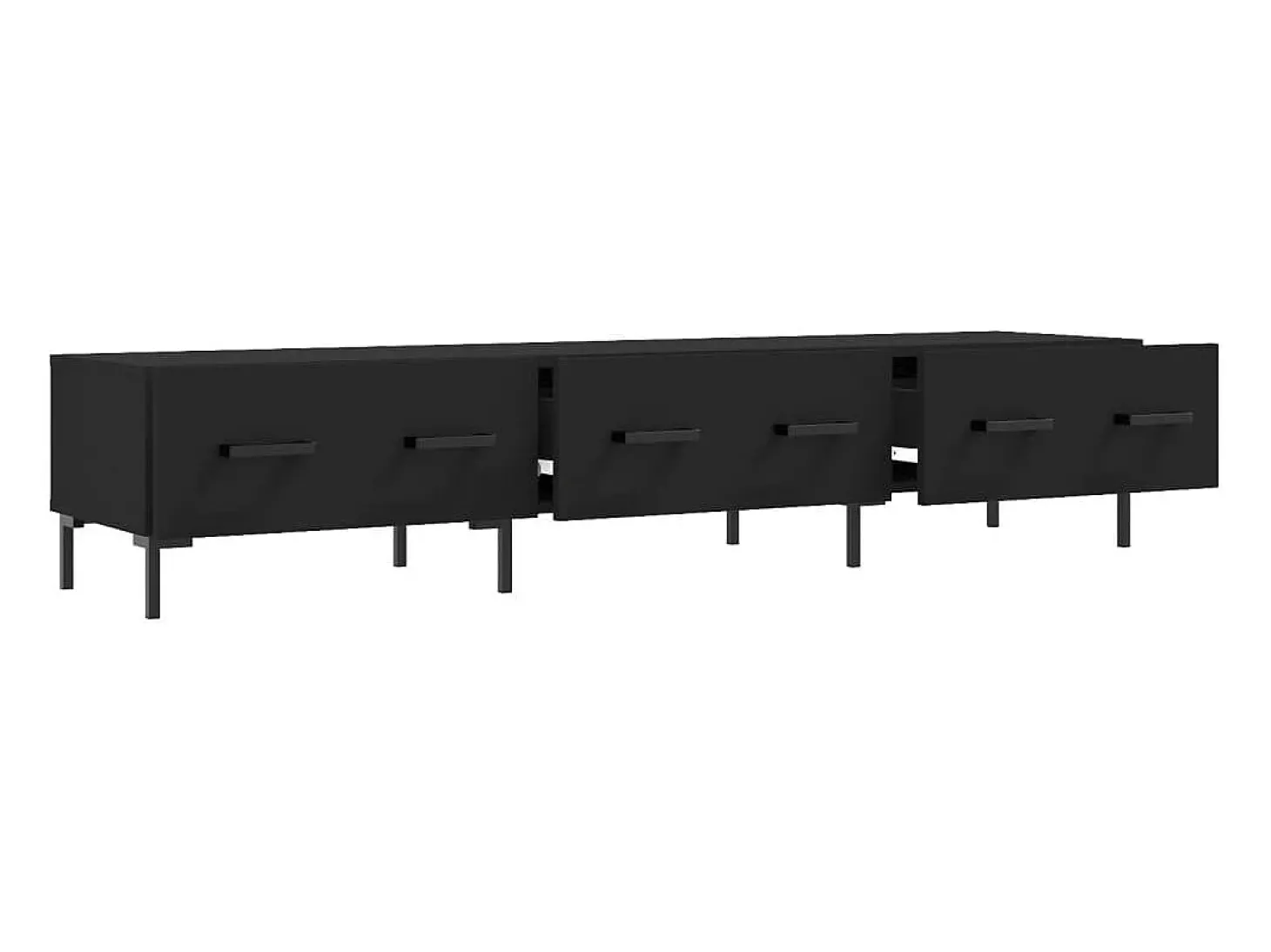 Yusufcan Mueble de TV madera de ingeniería negro 150x36x30 cm