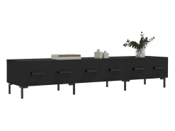 Yusufcan Mueble de TV madera de ingeniería negro 150x36x30 cm