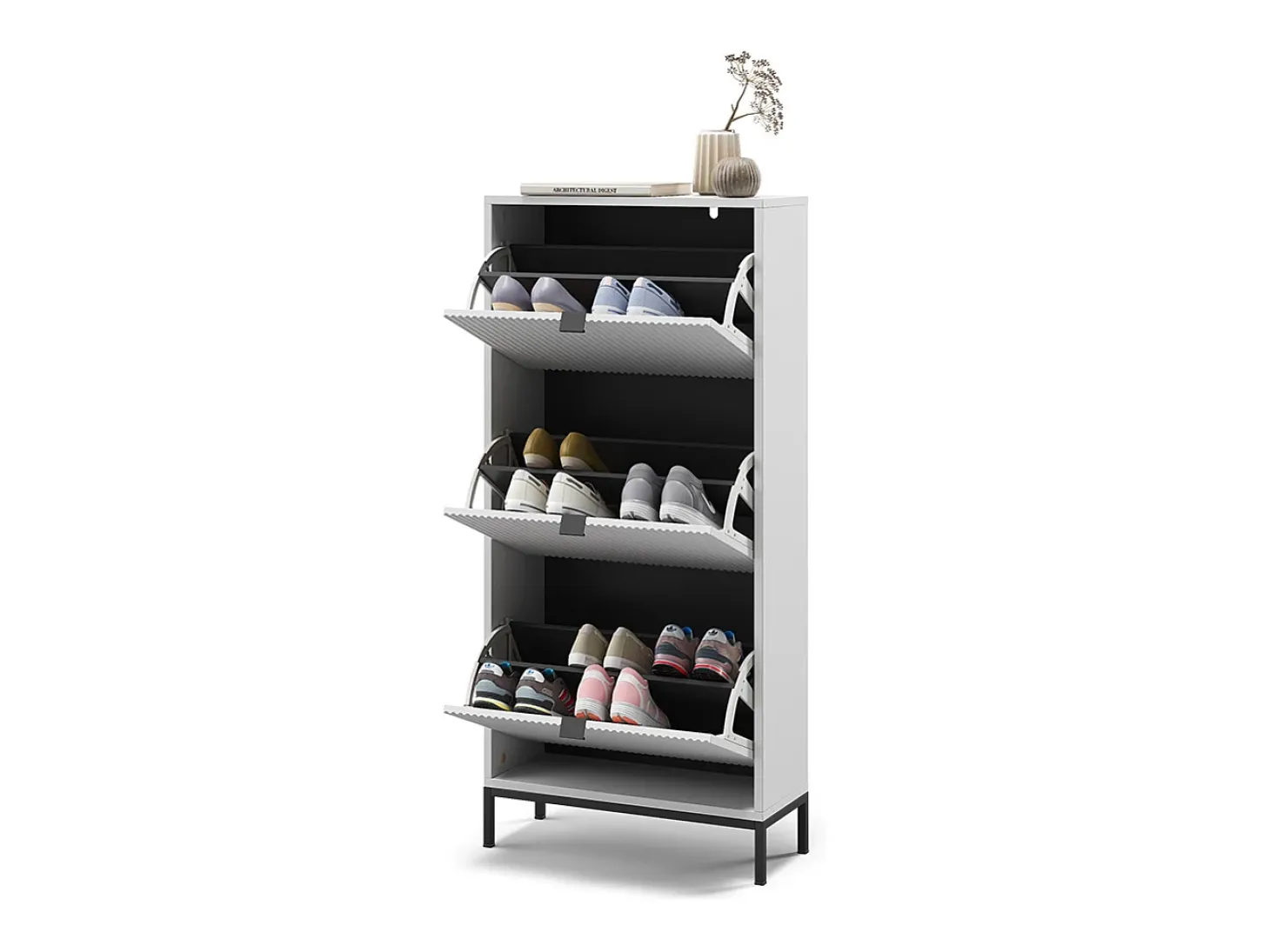 Zapatera abatible blanco 60x24x130 eliza