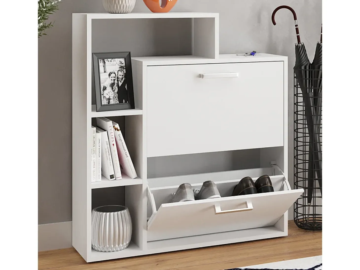 Zapatera abatible blanco 24.5x80x90 orlando