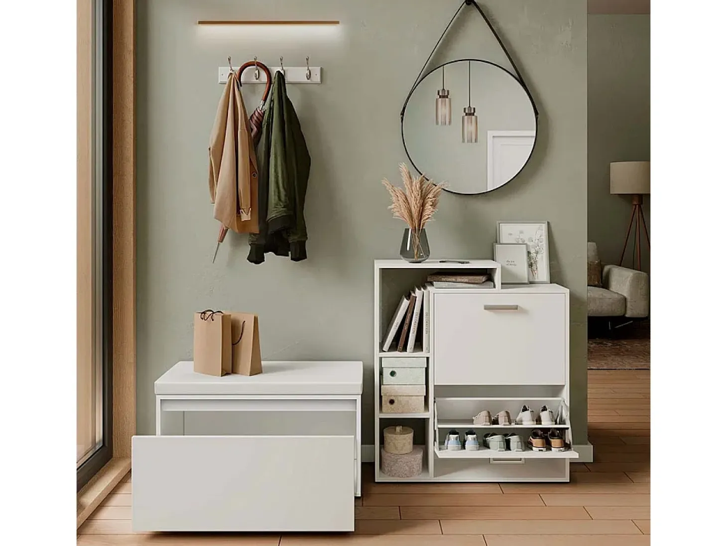 Zapatera abatible blanco 80x39x90 orlando