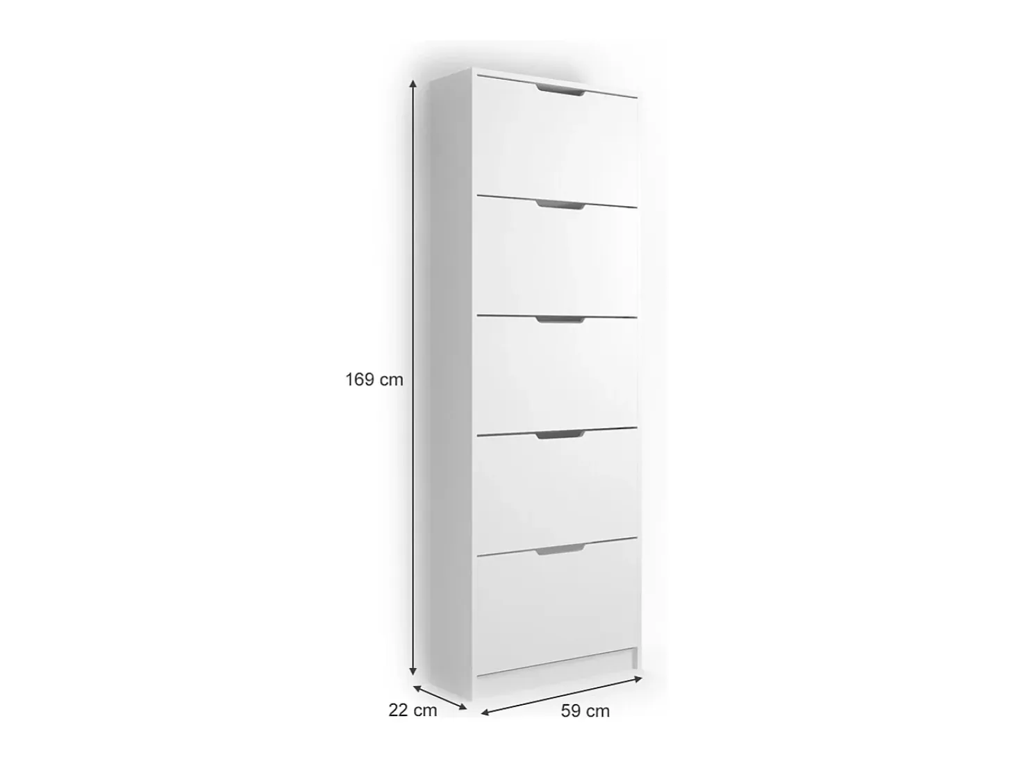 Zapatera abatible blanco 22x59x169 luca