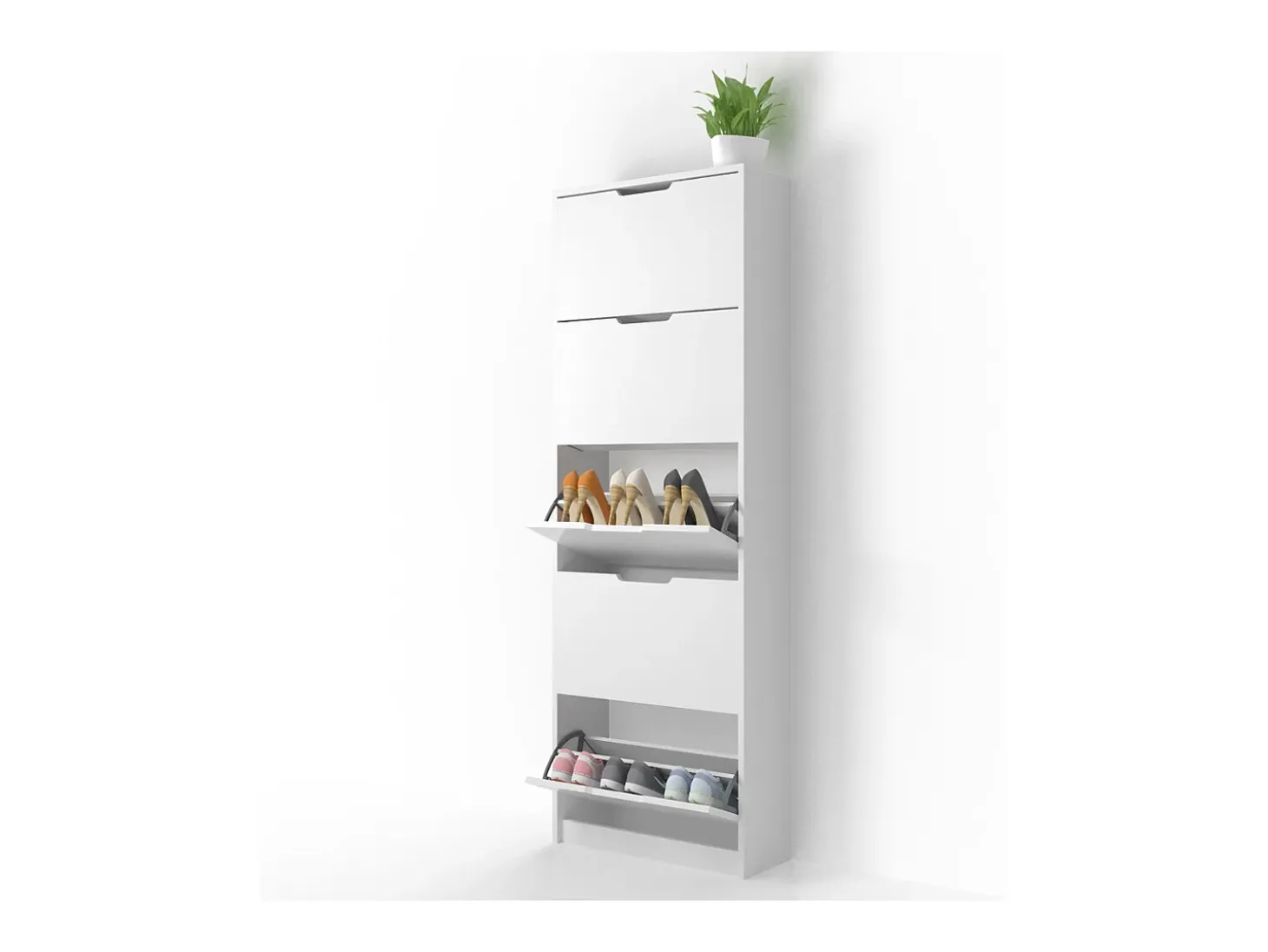 Zapatera abatible blanco 22x59x169 luca
