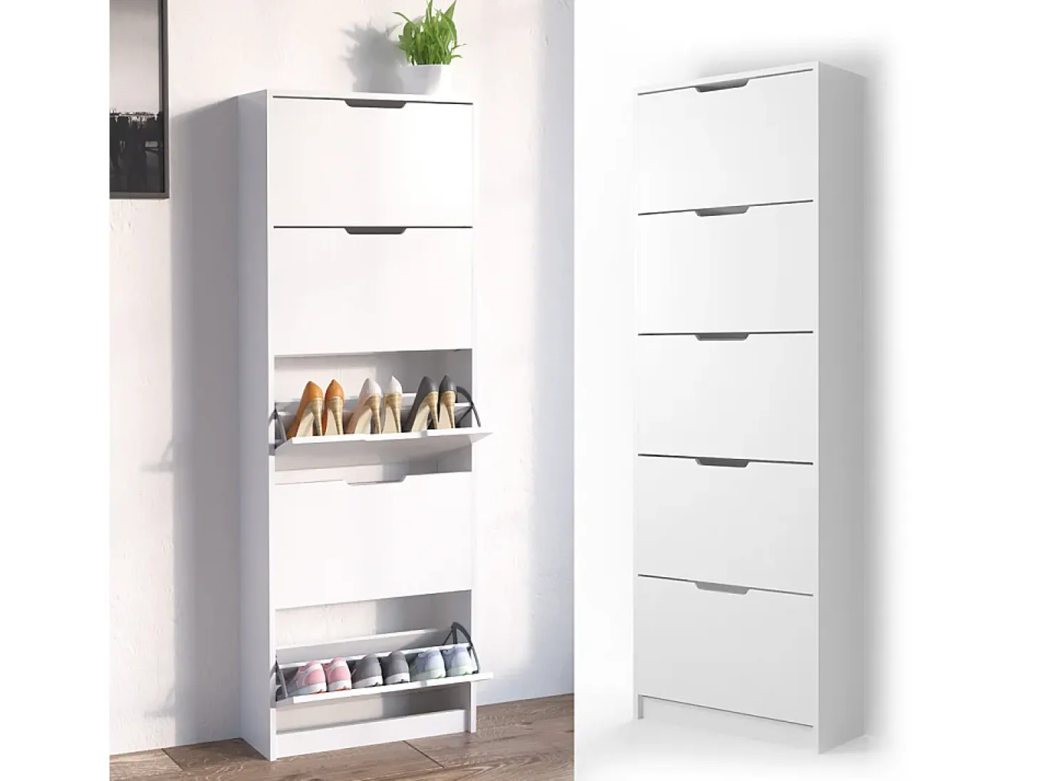 Zapatera abatible blanco 22x59x169 luca