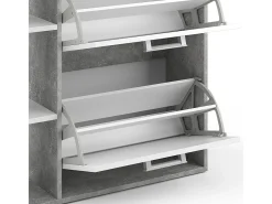 Zapatera abatible blanco/hormigón 24.5x80x90 orlando