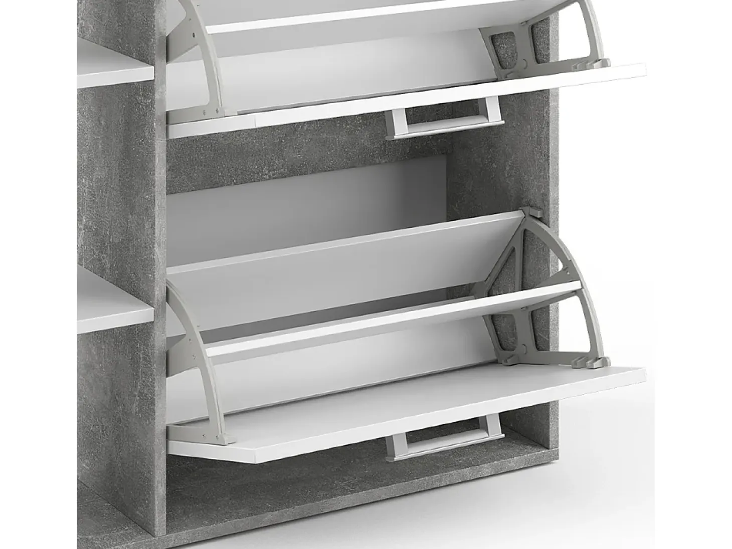Zapatera abatible blanco/hormigón 24.5x80x90 orlando