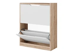 Zapatera abatible sonoma/blanco 59x22x89.5 luca