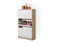 Zapatera abatible sonoma/blanco 59x22x105 luca
