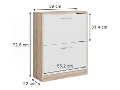 Zapatera blanco/sonoma 59x22x72.5 gizmo