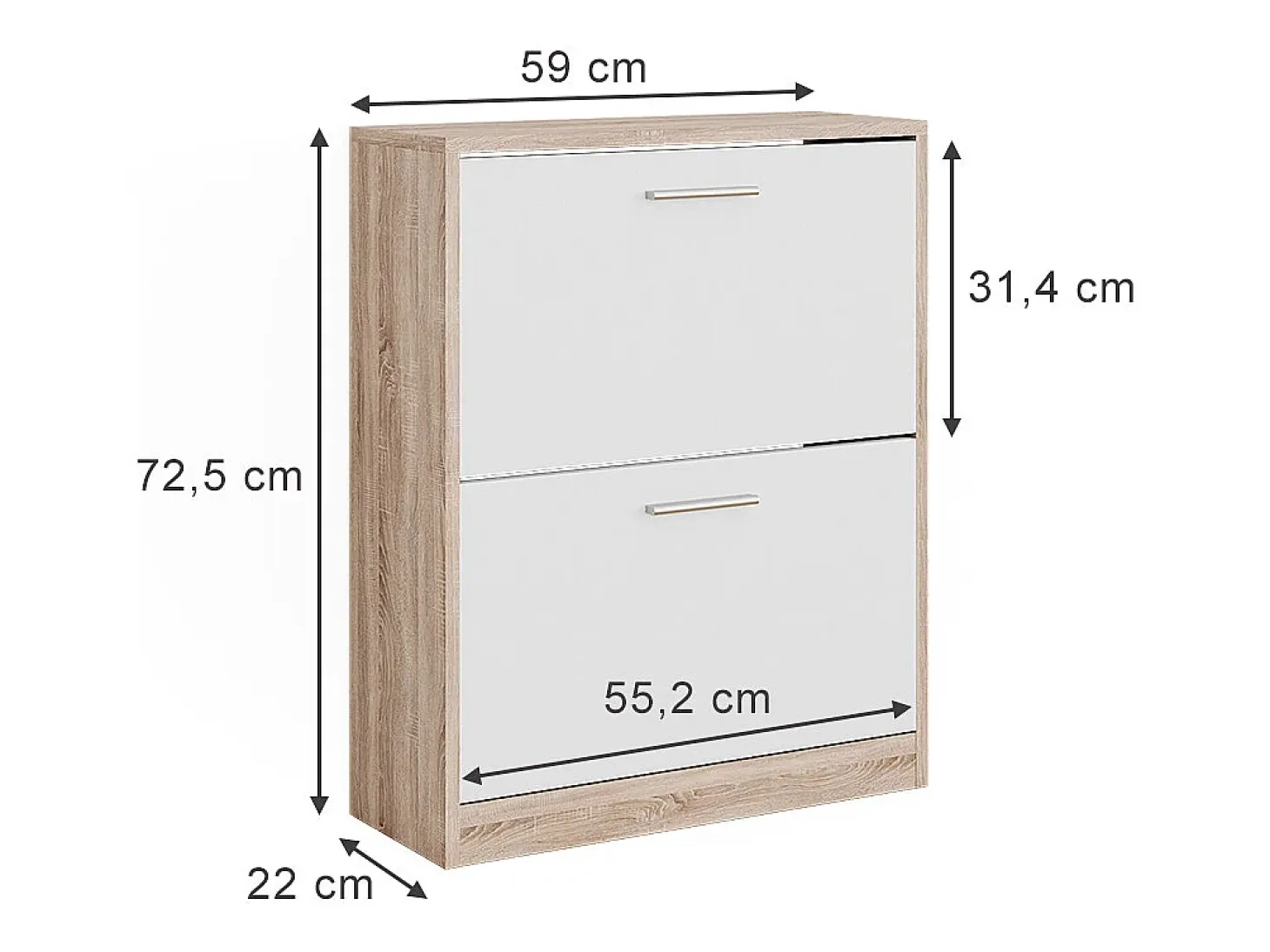 Zapatera blanco/sonoma 59x22x72.5 gizmo