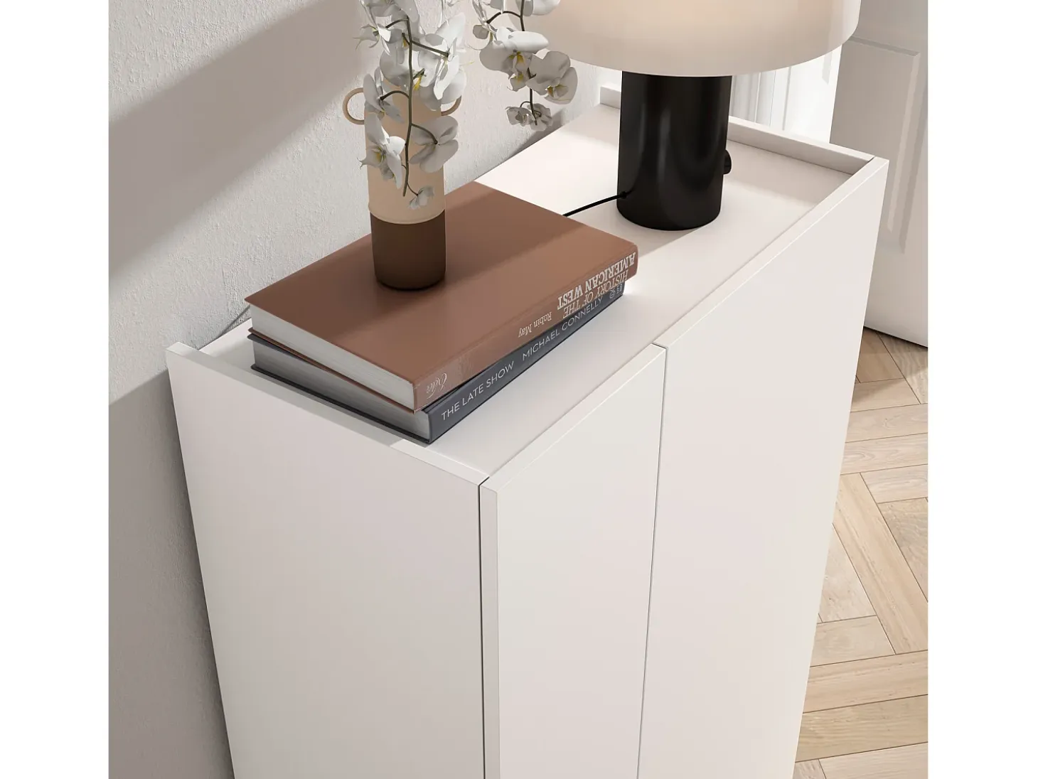 Zapatero - A122cm x L70cm x P35cm blanco - Akra