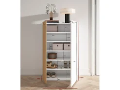 Zapatero - A122cm x L70cm x P35cm blanco puerta serig. vallado - Akra