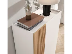 Zapatero - A122cm x L70cm x P35cm blanco puerta serig. vallado - Akra